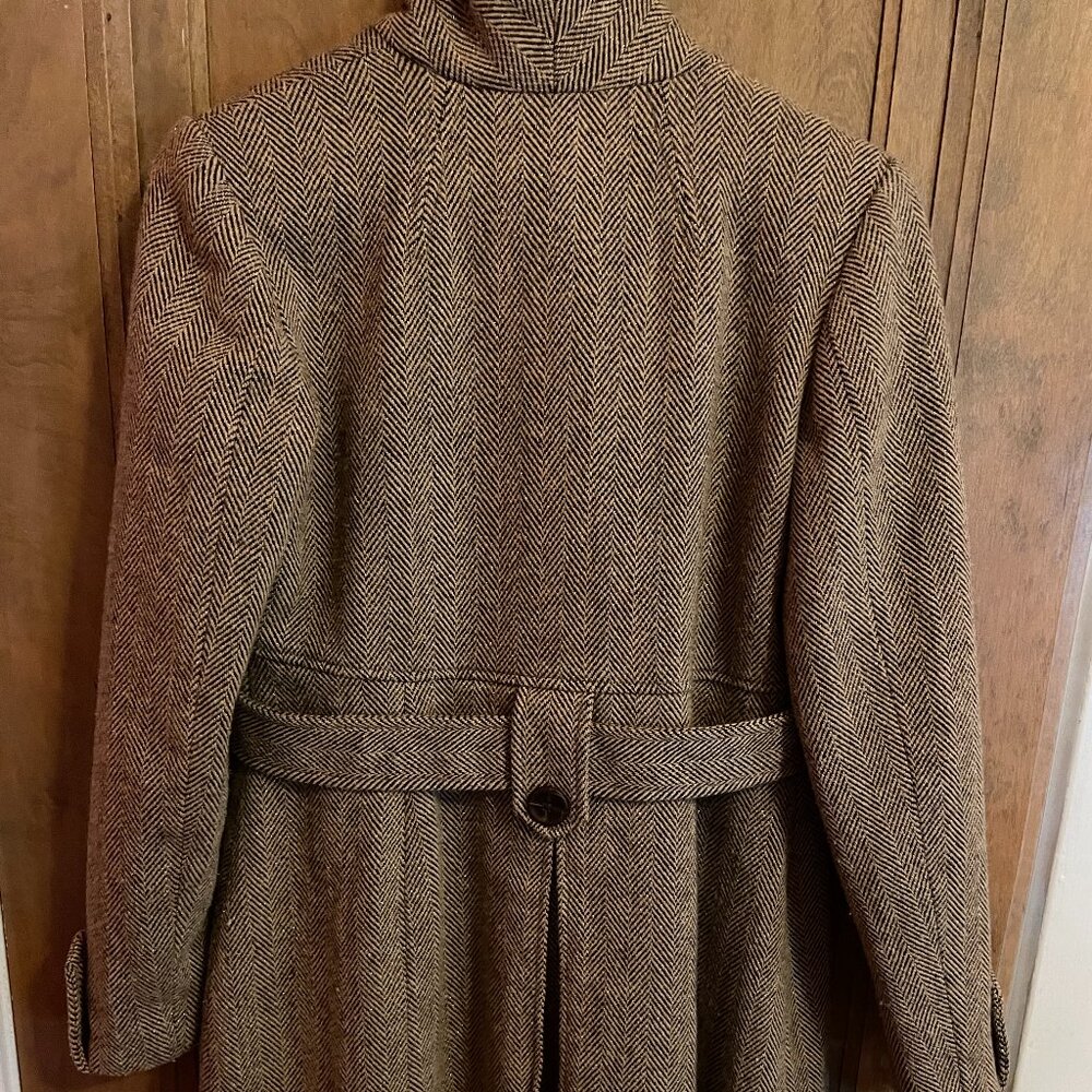 VTG Tailored Flare Fit Herringbone Tweed Wool Blend Coat. Merona, Women's Medium - Picture 6 of 16